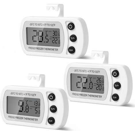 Aiqlnu 3 Pièces Thermomètre Numérique Pour Réfrigérateur, Magnétique Thermometre Cuisine Avec Crochet, Écran Lcd Facile À Lire, Pour Cuisines, Restaurants, Bars, Cafés