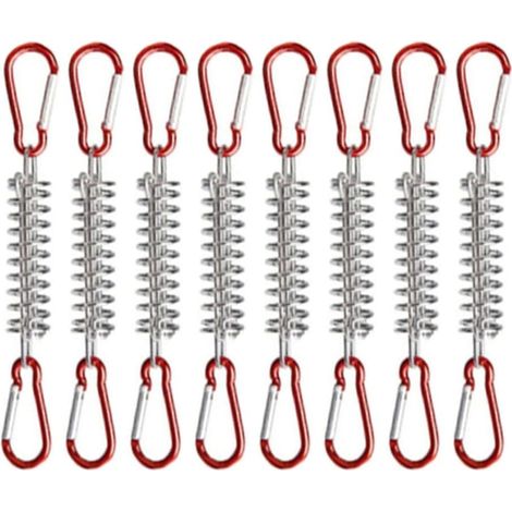 8 Pièces Ressort De Tension D'Auvent, Accessoires Ressorts De Tension, Ressorts À Ressort De Tension, Avec 16 Mousquetons