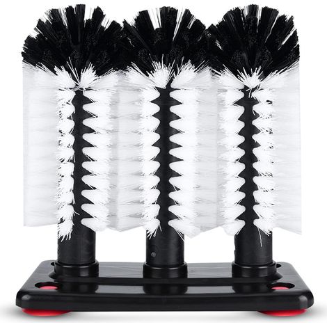 Brosse À Verre, Brosse De Nettoyage De Verre Brosse Bouteille Avec Ventouse Pour Cuisine Ou Bar, 19x10x19cm