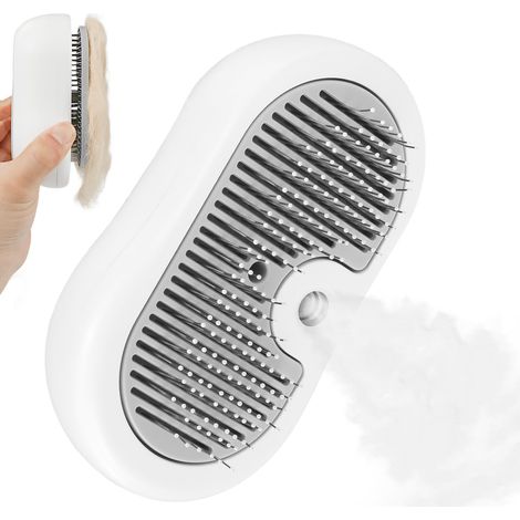 Brosse Vapeur Chat Rechargeable - Brosse Vaporisateur Pour Chat Poil Long Et Court Avec Bouton De Déclenchement, Nettoyeur Vapeur Pour Chien Et Animaux De Compagnie Élimine Les Poils