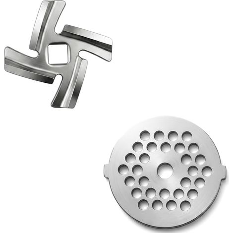 Kit Couteau Et Grille Hachoir À Viande 54 Mm, Couteau Croisé 48 Mm Avec Carré 8 Mm, Grille 5 Mm Pour Hachage Moyen