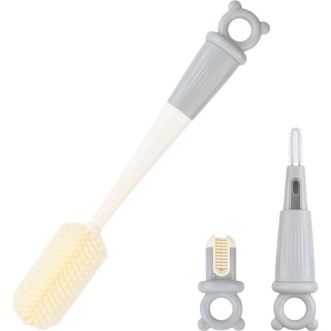 30 Cm Goupillon Biberon En Silicone Avec Manche Long, Brosse Polyvalente Pour Le Nettoyage De Biberons, Ecouvillon Gourde Idéal Pour Bouteilles D'Eau, Gourdes Sportives, Verres, Tasses Thermos