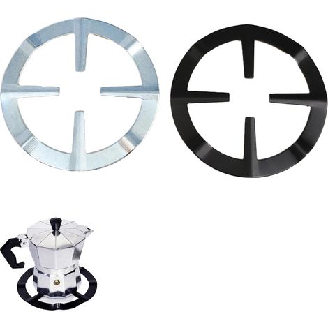 Support Pot À Moka Support De Casserole Moka Réducteur D'Anneau De Gaz 2 Pièce Universel Machine À Expresso Adaptateur D'Anneau
