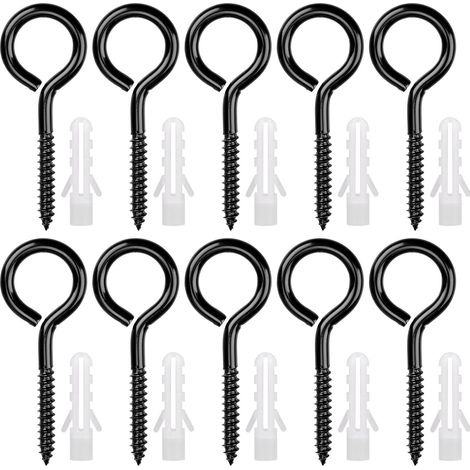 10 Pièces Œillets De Vis En Acier Inoxydable M6 X 80 Mm, Lourde Vis À Œillet Crochet À Visser Pour Hamacs, Auvents