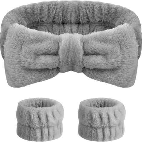 De Spa Facial, 3 Pièces Set De Bandeau Et Bracelets De Lavage De Visage