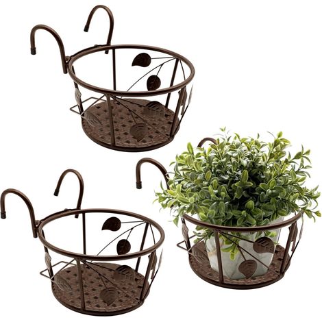 Paniers De Jardinière À Rail Suspendu Paniers De Fleurs Suspendus En Fer Forgé Pour Balcons À La Maison