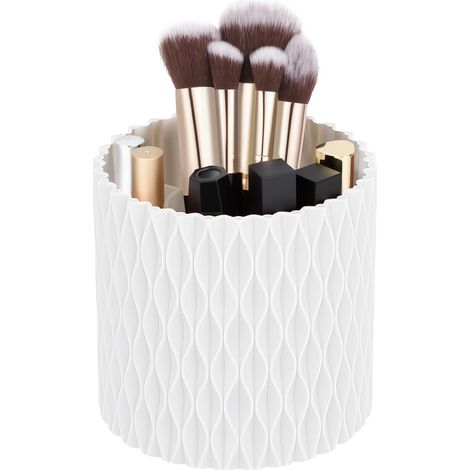 Organisateur Maquillage Rotatif, 360°rotatif Pot A Crayon, Porte-pinceaux, Rangement Cosmétique Avec 5 Compartiments, Organisateur Salle De Bain, Pour La Coiffeuse, La Salle De Bain