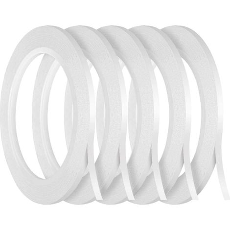 Lot De 5 Rouleaux Ruban Adhésif Double Face, 3mm X 25 Mètres/rouleau