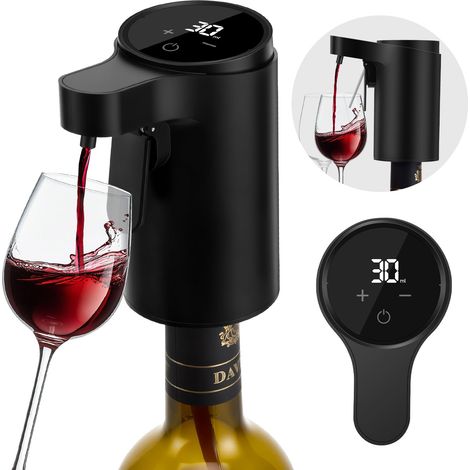 Décanteur De Vin Électrique, Aérateur-verseur De Vin, Pompe À Liqueur À Whisky À Une Main, Distributeur De Vin Automatique À Un Bouton, Cadeau D'Anniversaire Idéal Pour La Famille (noir)