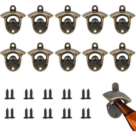 10 Pièces Décapsuleur Mural, Multifonction Decapsuleur Mural Biere, Decapsuleur Mural Avec Vis