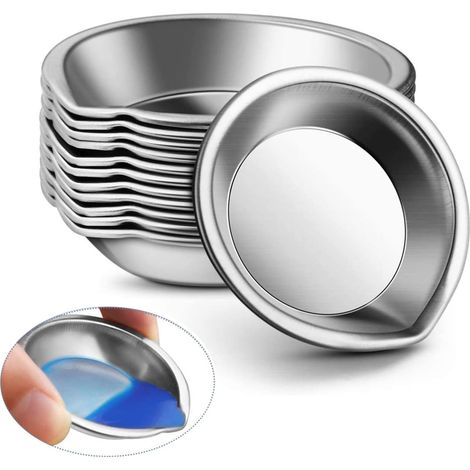 12 Pièces Plateau De Peinture En Acier Inoxydable, Palette Métallique, Bol De Peinture En Acier Inoxydable