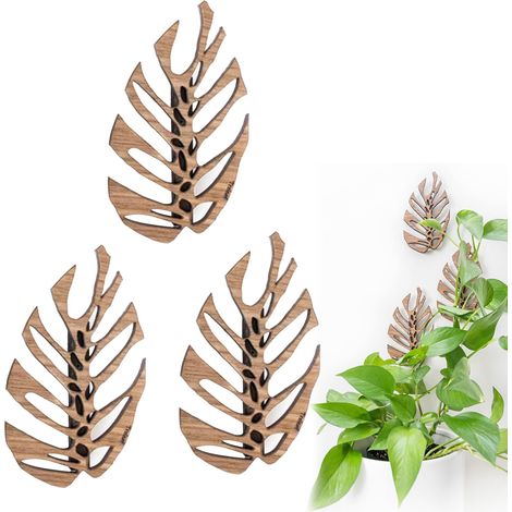 3 Pièces Support Plante Grimpantes, Attache Plante Grimpante En Bois, Clips Plantes Auto Adhésifs, Clip De Support Pour Plantes Grimpantes Pour Vignes Plantes D'Intérieur Déc Murale Fixe
