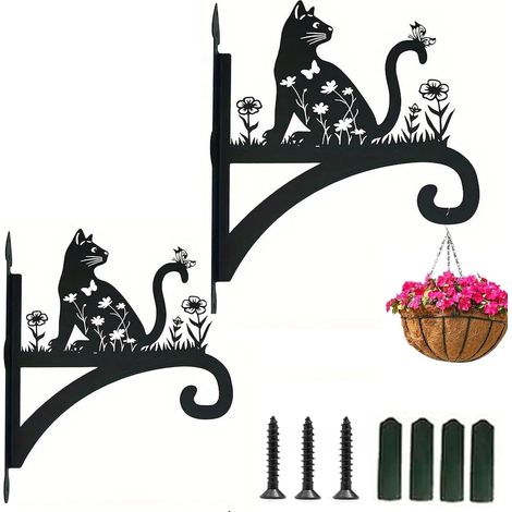 2pcs Supports Panier À Suspendre, Hanging Plant Holder, Supports Jardin Suspendus Cintres Pot Fleur Avec Vis, Pour Lanternes