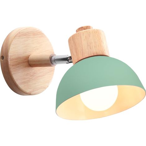 Applique Murale Industrielle Vintage 15cm Lampe Murale Réglable En Bois Métal Rétro E27 Luminaire Applique Interieur, Réf. 05609