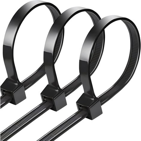 100 Pièces D'Attaches De Câble Professionnelles 8 Mm, Collier De Serrage Noir À La Traction 75kg, Autobloquant
