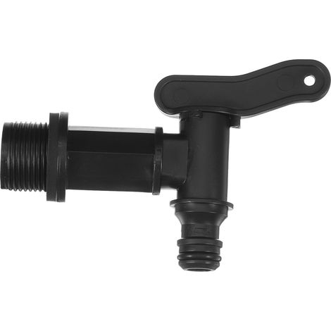 Robinet Pour Récupérateur D'Eau De Pluie En Plastique Noir