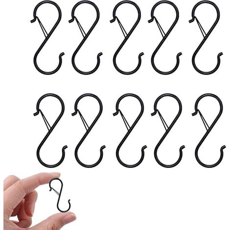 Lot De 10 Crochet, Crochet Sans Clou Avec Verrouillage Pour Cuisine, Salle De Bain, Armoire, Jardin, Bureau (noir, 9.5 Cm Longueur)