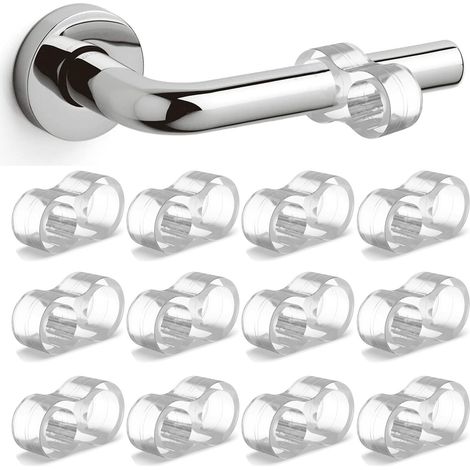 Lot De 12 Butoirs De Porte Transparents Pour Poignée De Porte Et Poignée De Fenêtre - Amortisseur Pour Protéger Contre Les Marques - Pour Protéger Les Murs Et Les Meubles