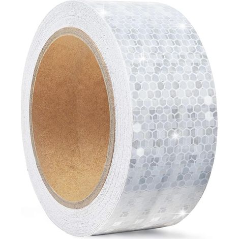 5cm X 10m Bande Réfléchissante Autocollante Extérieure, Fluorescente Pour Casque Moto, Blanche, Étanche, Sécurité Route