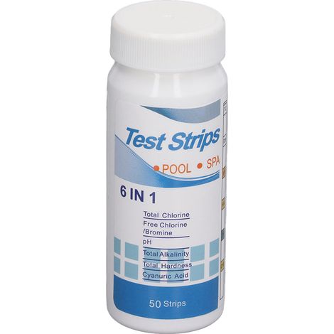 Lot De 2 Testeurs Qualité Eau 6-en-1 : Bandelettes Pour Chlore Résiduel, Acidité, Alcalinité, Dureté Totale, Ph Corps Humain, 100 Tests Par Boîte