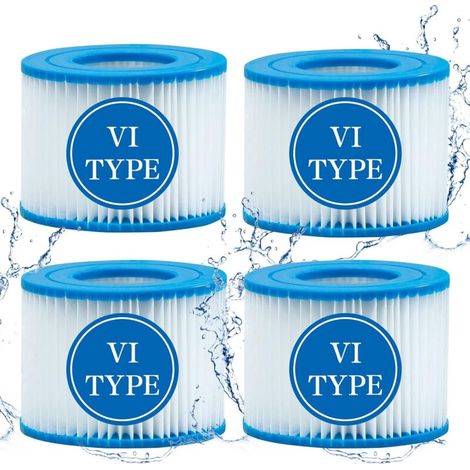 Lot De 4 Cartouches De Rechange Pour Filtre De Spa Et Jacuzzi De Type Vi Pour Filtres De Jacuzzi Coleman. Pour Filtre De Jacuzzi Gonflable