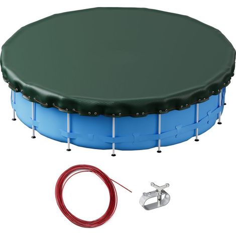 Runde Poolabdeckung Für 420 Cm Schwimmbecken – Multifunktions-schutzabdeckung (sommer/winter) Aus 200 G/m² Hochdichtem Polyethylen, Uv- Und Kältebeständig