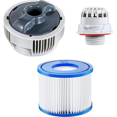 Kit De Remplacement 3 Pièces Pour Spa Lay-z-spa, Saluspa Et Intex : Cartouche Filtrante, Diffuseur De Chlore Et Filet De Filtration – Accessoires De Piscine