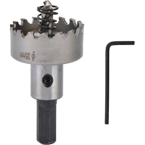 Jeu De Trous De Scie Cloche En Carbure, Pour Acier Inoxydable, Aluminium, Tige Triangulaire Antidérapante, 35mm, 16 Dents