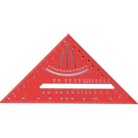 Règle Triangulaire Pour Le Travail Du Bois, Rapporteur Carré De Chevron À 90 Degrés De 7 Pouces, Outil De Marquage De Mesure Multi-angle Rouge
