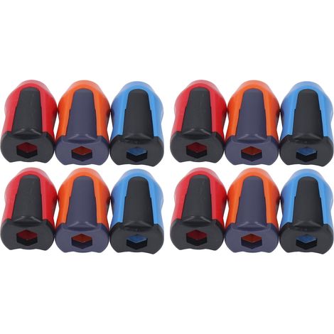 Anneaux De Vis Magnétiques En Plastique Abs, Supports D'Embouts D'Aspiration Pour Embouts De Tournevis Hexagonaux, Rouge Jaune Bleu 12 Pièces