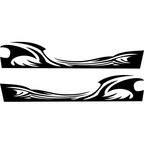 Autocollants Latéraux De Carrosserie De Voiture Graphiques De Flamme, Décalcomanies À Rayures Pour Décalcomanies Universelles En Vinyle Imperméables, Accessoires De Décoration Pour Camions Véhicules S