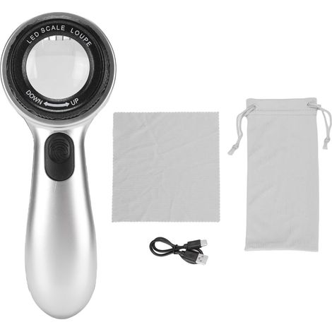 Loupe À Main 30x, Loupe Rechargeable Éclairée Par Led Pour L'Inspection De La Calligraphie Des Bijoux, 4 Modes D'Éclairage