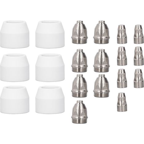 Consommables De Torche De Découpe Plasma, En Acier Inoxydable, Céramique, Résistance À L'Usure, Buses De Coupe, Kit De Pointes, 20 Pièces