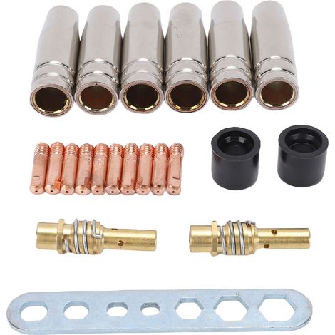 Kit D'Accessoires Pour Pistolet De Soudage En Laiton, Embout De Contact De 0.8mm, Ensemble De Diffuseur De Buse De Gaz Pour Mb15 15ak Mig Mag, 21 Pièces