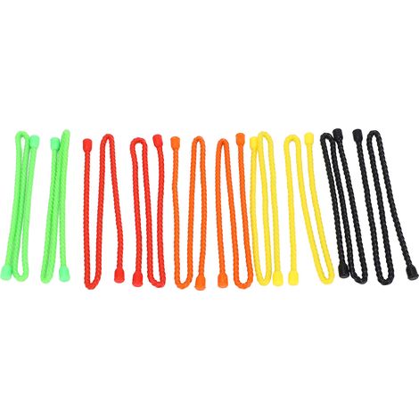 Ensemble D'Attaches De Câble En Silicone, 18 Pouces, 5mm De Diamètre, Cordon Pliable Multifonctionnel, Rouge, Orange, Jaune, Vert, Noir, 10 Pièces