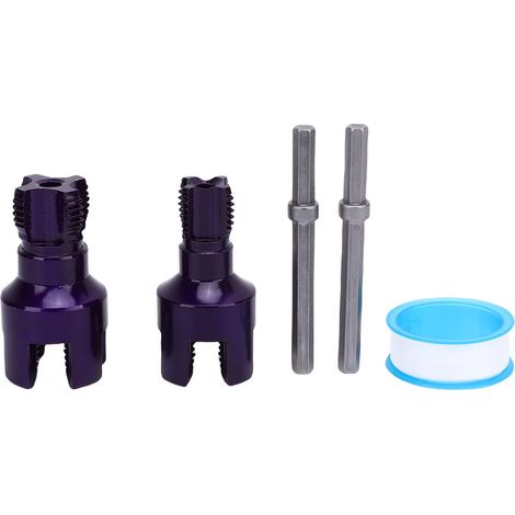 Outil De Coupe De Filetage De Tuyau, 2 Pièces, 1/2 Pouces 3/4 Pouces, Acier Allié, Filetage Interne Et Externe Intégré Avec Tige Hexagonale