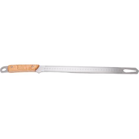 Règle Robuste En Acier Trempé À Double Usage Avec Manche En Bois Pour La Mesure Et L'Urgence