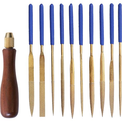 Ensemble De Limes Métalliques Et À Poignée Ronde, 11 Pièces, Avec Revêtement En Diamant, Pour Le Polissage Du Plastique Et De La Pierre De Verre, Meulage