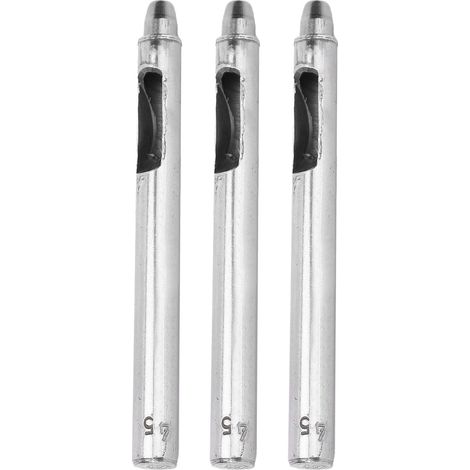 Outil De Poinçonnage De Trous Ronds, 3 Pièces, En Acier Allié, Artisanat Cuir Bricolage, Accessoire De Perçage 5mm