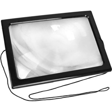 Loupe 3x Lumière Led A4, Loupe Pleine Page, Bureau Pliable, Lecture Avec Lanière