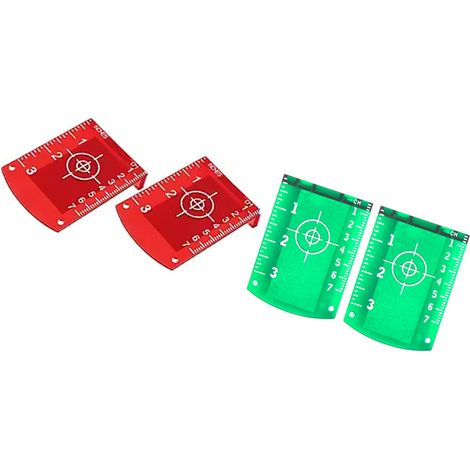 Carte Cible De Niveau 4 Pièces, 2 Plaques À Double Échelle Verte Et Rouge Avec Base Magnétique Et Film Réfléchissant