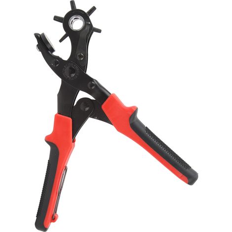 Pince Perforatrice Multifonctionnelle Pour Trous En Cuir, Outil De Poinçonnage Pour Bracelet De Montre, Rouge Et Noir