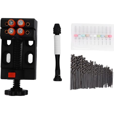 Ensemble D'Outils De Perceuse À Main, Embout Hélicoïdal De 0.31.2mm, Étau D'Établi Miniature Pour La Sculpture Artisanale, 60 Pièces