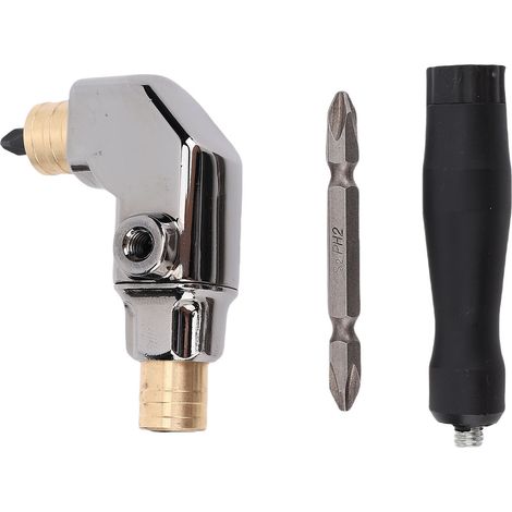 Ensemble De Fixation De Perceuse À Angle Droit, Corps Tout En Métal, Adaptateur D'Angle À 90 Degrés Avec Poignée Cr V Pour Tournevis À Percussion