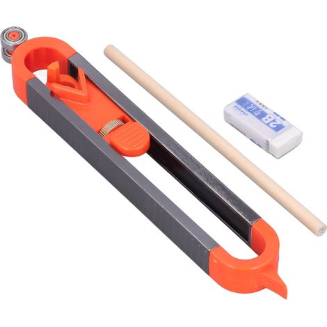 Jauge De Contour En Acier Inoxydable, 2 Extrémités Différentes, Règle De Traçage De Conception Étendue, Mobile Et Stable