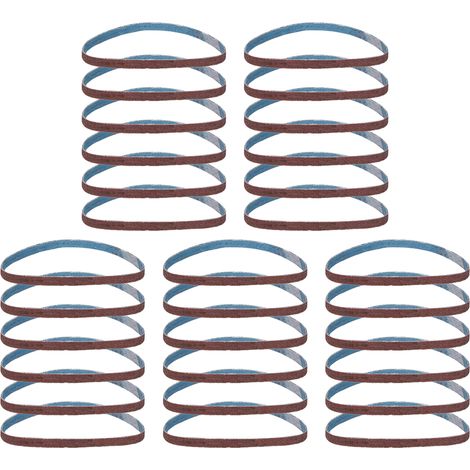 30 Bandes Abrasives 3/8x14 Pouces, 6 De Chacun Des Grains 60/80/120/150/240, Oxyde D'Aluminium Pour Le Polissage Du Bois Et Du Métal