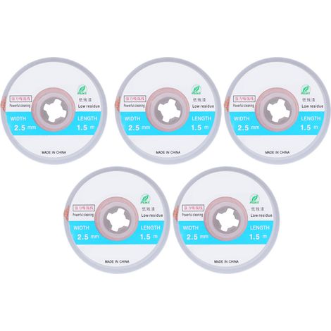 Mèche À Ventouse En Cuivre, 5 Pièces, Nettoyage Sans Résidus, Fil À Dessouder Pour Pcb