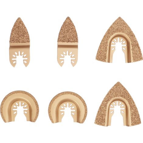 Lames De Scie Oscillantes Universelles En Carbure, Kit De Doigts Triangulaires En Demi-cercle Mixte Pour Carrelage 6 Pièces