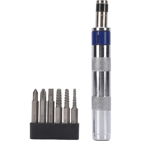 Jeu D'Extracteurs De Vis Dénudées 6 En 1, Avec Tige Hexagonale De 1/4 De Pouce, Embout En Acier Robuste Pour Vis Cassées Rouillées, Bleu