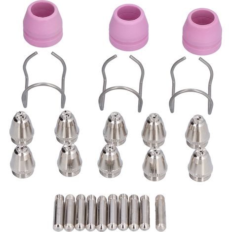 Kit De Consommables Pour Torche De Découpe Plasma, 26 Pièces, Pointe De Contact D'Électrode, Buse En Céramique Pour Ag60 Sg55